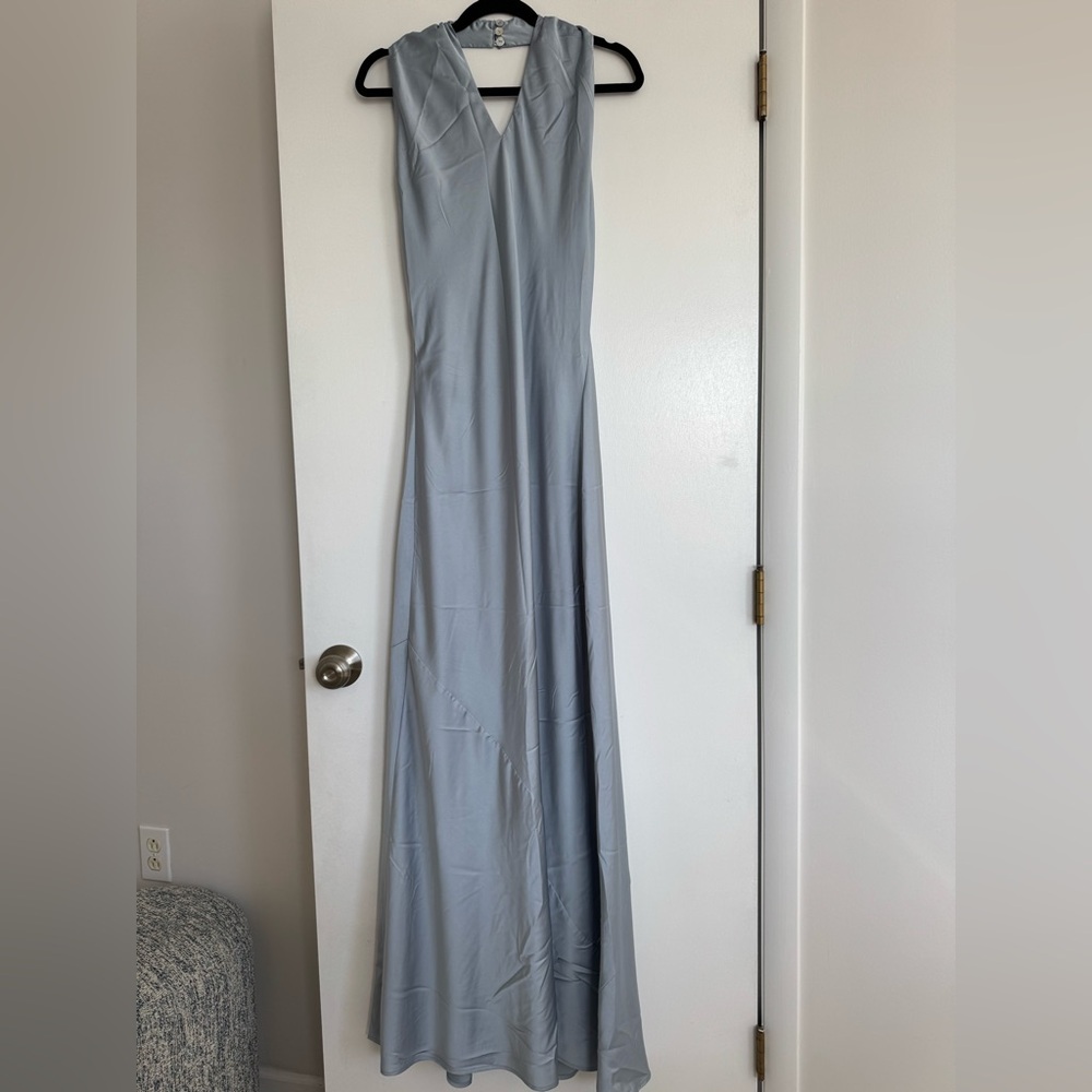 Show Me Your MuMu Jasmine Halter Backless Blue Dress